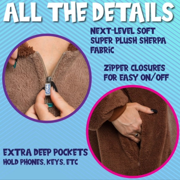 Sherpa Bear Onesie UNISEX Large - Picture 2 of 11